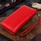 Женский вертикальный кошелек из натуральной кожи на хлястике с кнопкой ST Leather Красный (bg192fash81) - изображение 4
