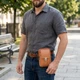 Чоловіча сумка на пояс із натуральної шкіри Vintage у міському стилі Рудий (bg227fash37) - зображення 2
