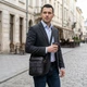 Чоловіча вертикальна сумка через плече Vintage із натуральної шкіри чорного кольору (bg147fash21) - зображення 2
