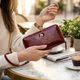 Жіночий вертикальний клатч із натуральної шкіри ST Leather бордового кольору з двома відділеннями (bg189fash07) - зображення 2
