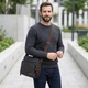Мужская сумка мессенджер Vintage из плотного текстиля городской стиль Черный (bg222fash04) - изображение 2