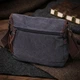Сумка через плече Vintage для ноутбука 13 дюймів із текстилю чорного кольору великого розміру (bg222fash00) - зображення 4