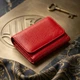 Женский компактный бумажник ST Leather из натуральной кожи красного цвета для прав (bg188fash92) - изображение 4