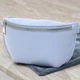 Комфортная женская бананка SHVIGEL из натуральной кожи голубого цвета для городской жизни (bg163fash74) - изображение 1