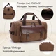 Середня текстильна дорожня сумка коричневого кольору з кишенею від Vintage (bg201fash93) - зображення 2