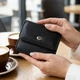 Женский маленький вертикальный кошелек на кнопке ST Leather из натуральной кожи черного цвета с монетницей (bg192fash32) - изображение 2
