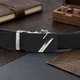 Ремень мужской из натуральной кожи Vintage leather-20329 115 см Черный - изображение 9
