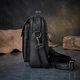 Сумка планшет через плечо мужская из натуральная кожи Vintage leather-14816 Черная - изображение 16