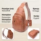 Сумка слинг через плечо женская Vintage leather-22749 Рыжяя - изображение 15