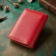 Яркий горизонтальный кошелек для женщин из натуральной кожи ST Leather Красный магнитная застежка для карт (bg225fash03) - изображение 3