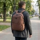 Рюкзак унисекс Vintage средний коричневый тканевый модель (bg206fash26) - изображение 2