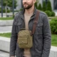 Мужская вертикальная сумка через плечо из текстиля Vintage оливкового цвета (bg222fash19) - изображение 2