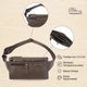 Сумка на пояс бананка мужская из натуральная кожи Vintage leather-14736 Коричневая - изображение 9