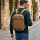 Зручний прямокутний текстильний рюкзак Vintage коричневого кольору для туризму (bg212fash57) - зображення 2