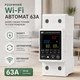 Розумний автоматичний вимикач Wi-Fi смарт автомат 63A 1P+N Tuya Smart Life з лічильником таймером енергомоніторингом - зображення 1