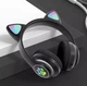 Беспроводные детские Bluetooth наушники с ушками и подсветкой Cat-23M Черный - изображение 1