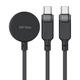 Кабель 3в1 Acefast C6-11 USB-C - 2x USB-C / Qi 480Mb/s 100W 1.2m Black (6974316283799) - изображение 2