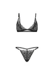 Комплект белья Victoria's Secret бралетт триангл и трусики стринги 1159865456 (Черный XXL) - изображение 3