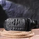 Стильная поясная сумка из натуральной кожи с фактурой под крокодила 21297 Vintage Черная - изображение 6