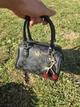 Жіноча чорна сумка Coach Micro Bennett Satchel in Signature Canvas з брелоком «Вишеньки». сумка коач з фірмовим візерунком C - изображение 6