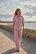 Льняна сорочка з куліскою L-XL. Рожевий - зображення 5