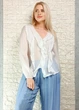 Блуза з ліоцелу декорована воланами біла New Collection 17-322 - S-L - білий - зображення 1