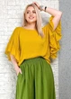 Блуза батистова з воланами гірчична New Collection 11-109 - S-L - гірчичний - зображення 1