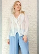 Блуза з ліоцелу декорована воланами біла New Collection 17-322 - S-L - білий - зображення 2