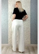 Джинси wide leg декоровані стразамі білі di classe 38-9967 - W34 - білий - изображение 5