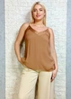 Майка прямого крою з креп шифону, коричнева di classe 13-212030 - коричневий - M-XL - зображення 2