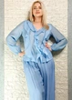Блуза з ліоцелу декорована воланами блакитна New Collection 17-323 - S-L - блакитний - изображение 2