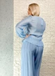 Блуза з ліоцелу декорована воланами блакитна New Collection 17-323 - S-L - блакитний - изображение 5