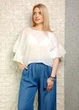 Блуза батистова з рукавом воланом біла Mirror Co 12-111 - S-L - білий - изображение 4