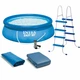 Семейный надувной бассейн Intex Easy Set 26166 + лестница, фильтр-насос, тент, подстилка, 457 x 107 см, быстрая сборка, компактное хранение, голубой - изображение 7
