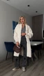 Кардиган молочний на ґудзиках з штучного хутра норки - Classyme - One size - Молочний - (9ka) - зображення 6