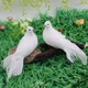 Декоративний муляж Білий Голуб 24 см, садова фігура птаха з пір'ям Artificial Dove Garden Decor - изображение 3