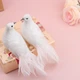 Декоративний муляж Білий Голуб 24 см, садова фігура птаха з пір'ям Artificial Dove Garden Decor - изображение 5