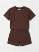 Костюм футболка та шорти дитячий на дівчинку зі стразами Citcit Kids Wear 98р Коричневий (1686) - изображение 2