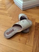 Женские льняные тапочки Belsta с вышивкой и открытым носком Бежевые с хлопком 39 - изображение 4