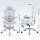 Крісло офісне з підставкою для ніг Sihoo DORO C300L Mesh White - зображення 15