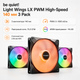 Комплект корпусных вентиляторов be quiet! Light Wings LX PWM High-Speed 140 мм 1800 об/мин 3 шт. Black (BL130) - изображение 2