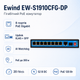 Коммутатор Ewind EW-S1910CFG-DP неуправляемый настольный 10 портов 120Вт PoE - изображение 1