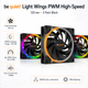 Комплект вентиляторов для корпуса be quiet! Light Wings PWM High-Speed 120 мм 2500 об/мин ARGB 3 шт. Black (BL077) - изображение 2