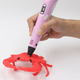 3D ручка c LCD дисплеем 3DPen Hot Draw 3 Pink+Досточка+Ножницы+Комплект эко пластика для рисования 209 метров - изображение 8