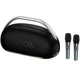 Колонка Bluetooth Hoco HT2 Melody V5.4/USB/TF/AUX/TWS/DSP/LED Портативна бездротова + 2 бездротові мікрофони для караоке Чорний - изображение 1