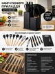 Набір кухонного приладдя, 19 предметів Kitchen Set, силіконовий набір для кухні, Чорний - зображення 2