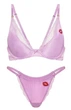 Комплект білизни Tease Lightly Lined Satin Kiss Plunge Brа Victoria’s Secret Ліловий 34D-M - изображение 2