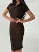 Жіноча літня силуетна сукня-поло Uaclothes 42-44 Коричневий (like38658-190921349) - зображення 4