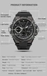 Тактичний чоловічий годинник Findtime Military Digital Watch 52 мм противоударний водовідштовхувальний 5ATM чорний золотий (SKU-052) - зображення 9