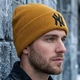 Шапка бини NY горчичная акриловая демисезонная осень весна для девушки и парня, желтый вязаный головной убор шапка универсальная - изображение 8